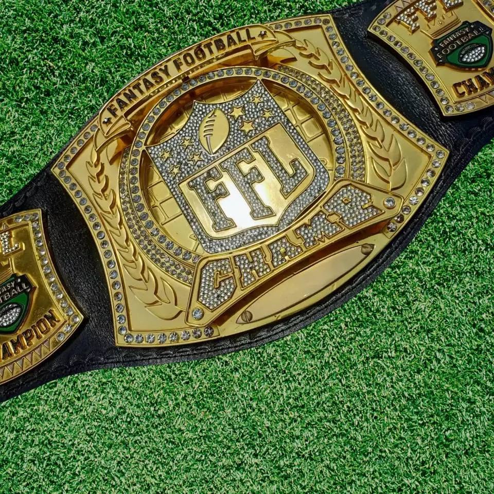 NFL CNC Fantasy Football Championship Spiner Replica  Belt 4mm  - Trophy with Crystals
