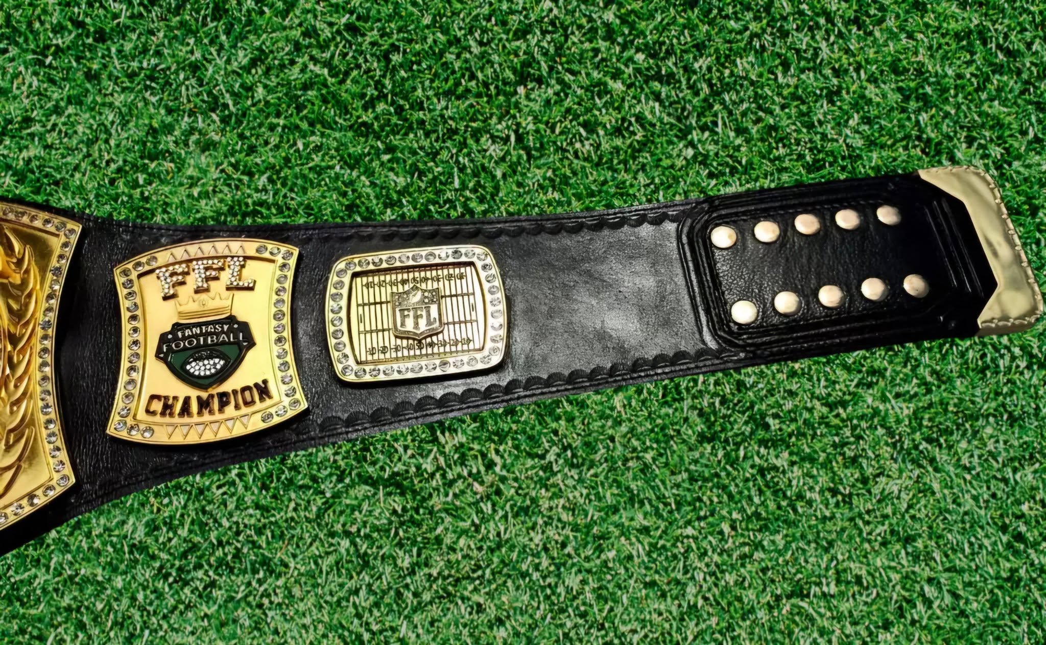 NFL CNC Fantasy Football Championship Spiner Replica  Belt 4mm  - Trophy with Crystals