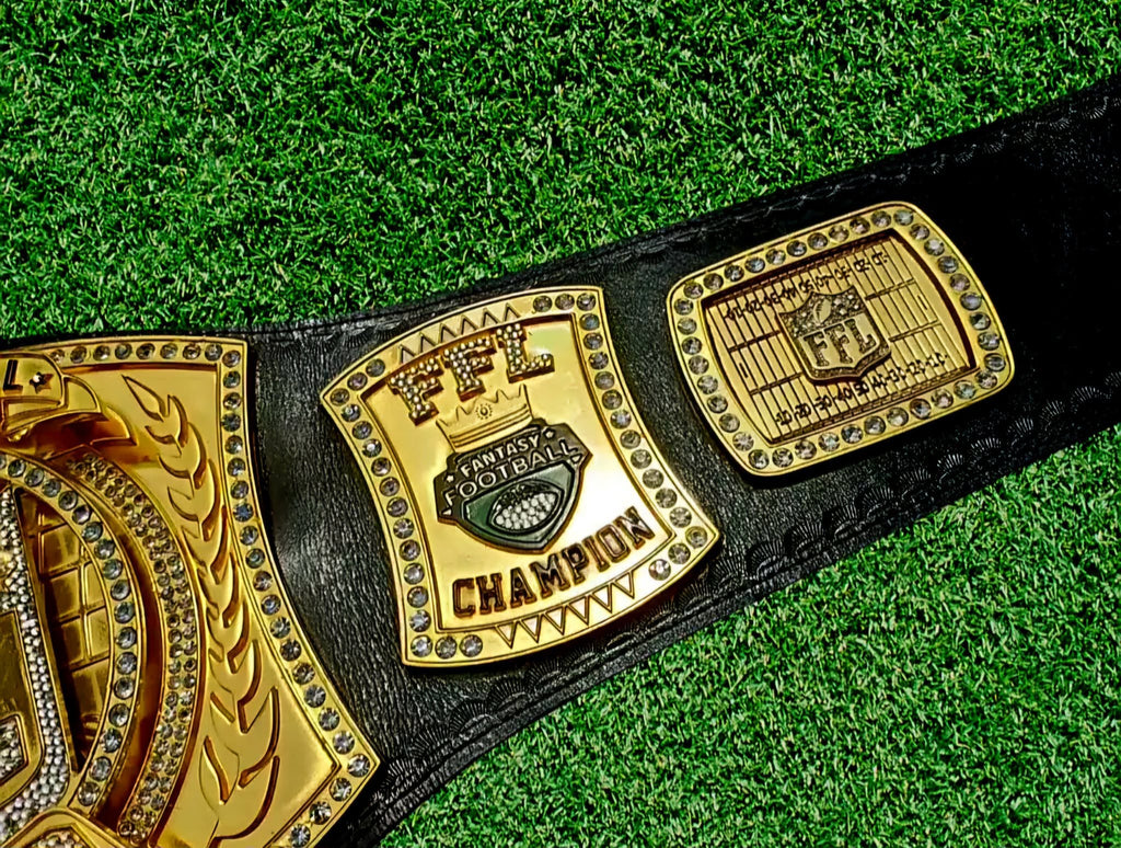 NFL CNC Fantasy Football Championship Spiner Replica  Belt 4mm  - Trophy with Crystals