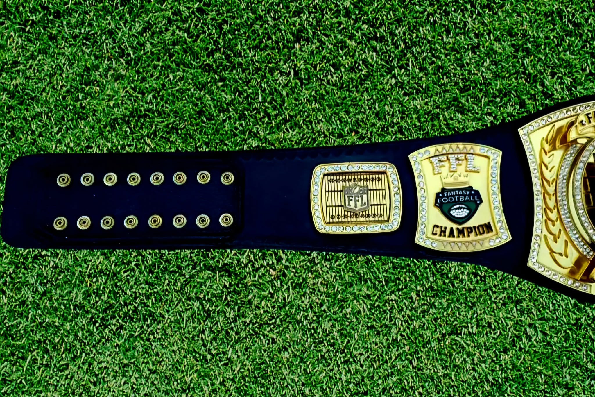 NFL CNC Fantasy Football Championship Spiner Replica  Belt 4mm  - Trophy with Crystals
