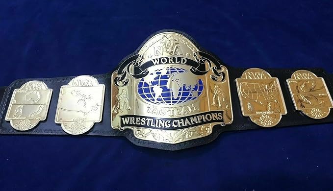 New TAG Team NWA Championship Belt Adult Replica 2MM Brass