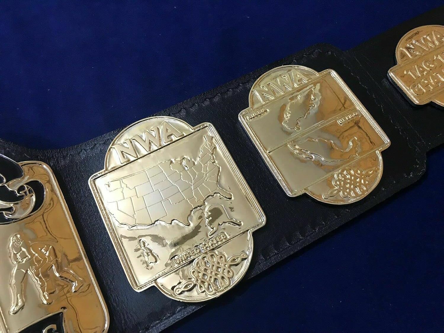 New TAG Team NWA Championship Belt Adult Replica 2MM Brass