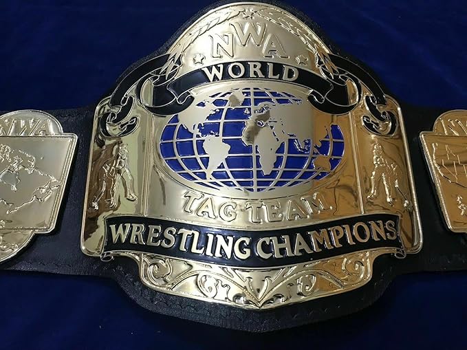 New TAG Team NWA Championship Belt Adult Replica 2MM Brass