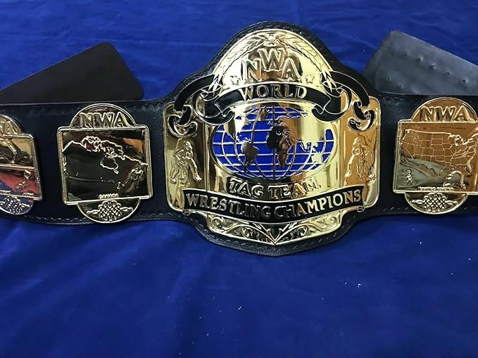 New TAG Team NWA Championship Belt Adult Replica 2MM Brass