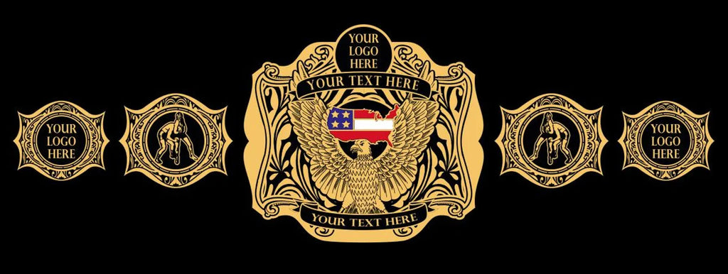 Custom Championship Belt – Personalized Logo & Name – Gold/Nickel Plated – 2mm/4mm – Real Leather Strap