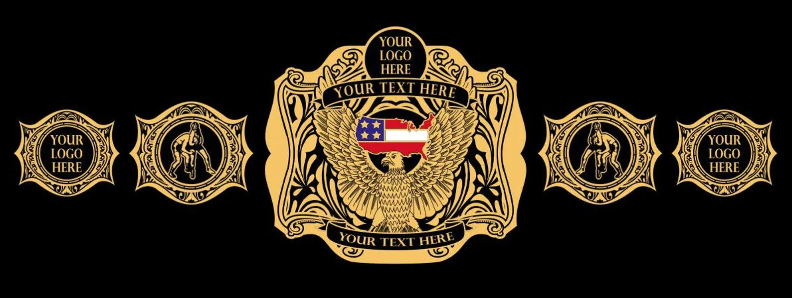 Custom Championship Belt – Personalized Logo & Name – Gold/Nickel Plated – 2mm/4mm – Real Leather Strap