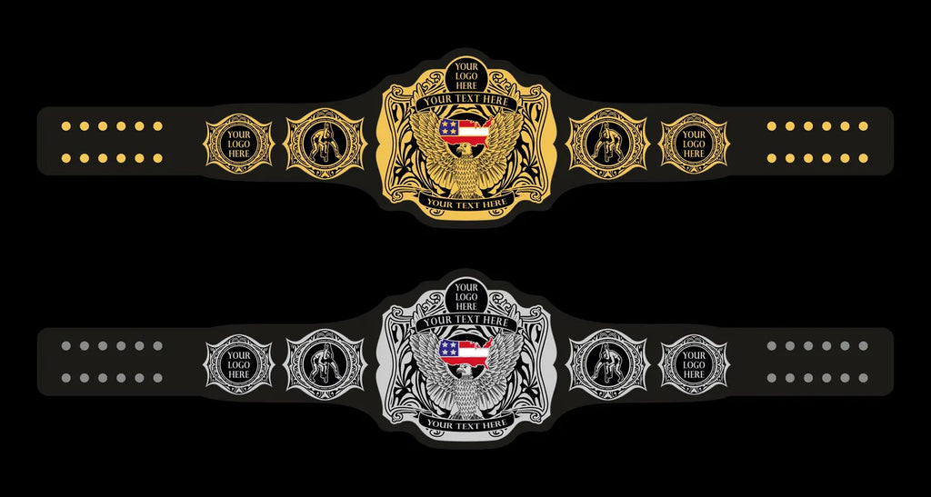 Custom Championship Belt – Personalized Logo & Name – Gold/Nickel Plated – 2mm/4mm – Real Leather Strap