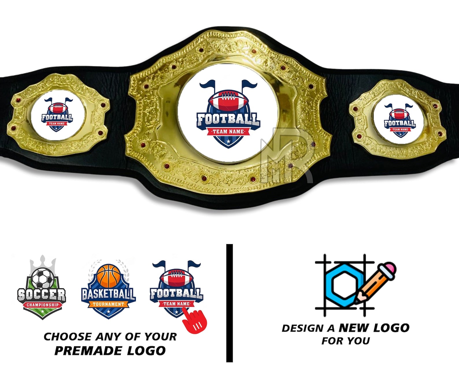 Custom Fantasy Sports Champion Belt, Personalized MVP Trophy Award Replica, Engraved Championship Title Gift for League Winners & Teams
