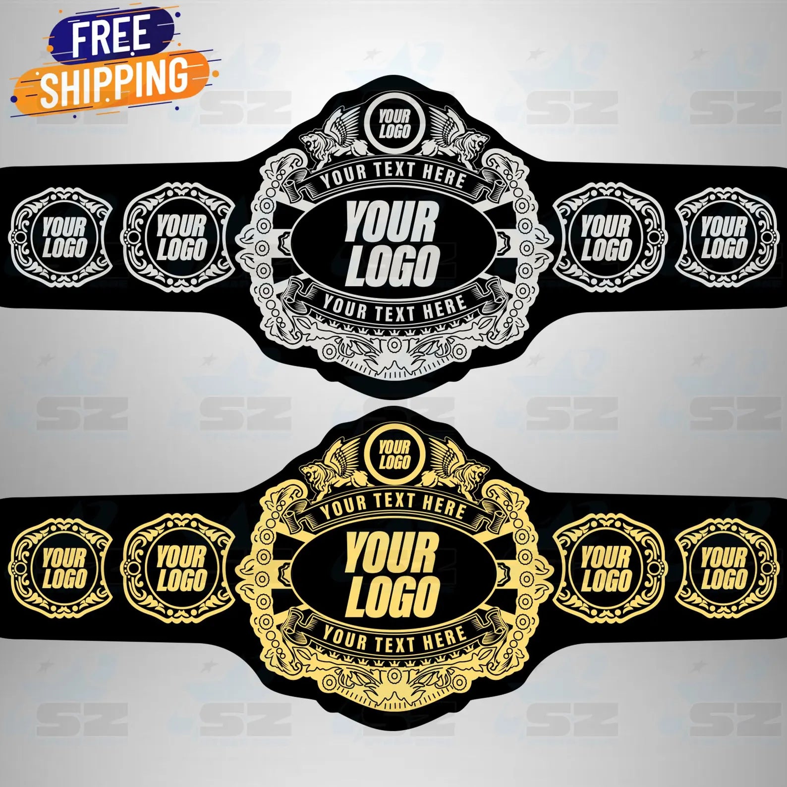 Customized Title Championship Belt – Custom Logo / Name : Wrestling, MMA, Boxing & Office Award Belt