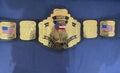 WCW UNITED STATES Championship Heavy Weight Title Replica Belt 4mm Zinc Adult Size 24k gold original cowhide floppy leather strap with hand tooled