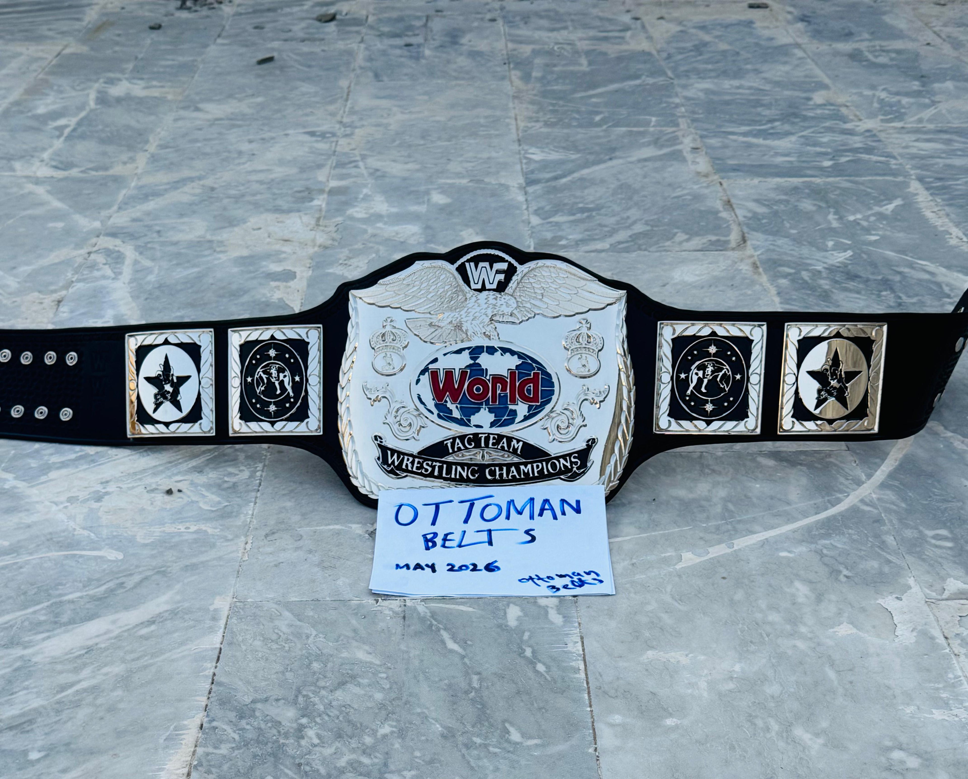 CNC HD WWF Old Tag Team Wrestling Championship belt Replica High Quality Deep Attaching