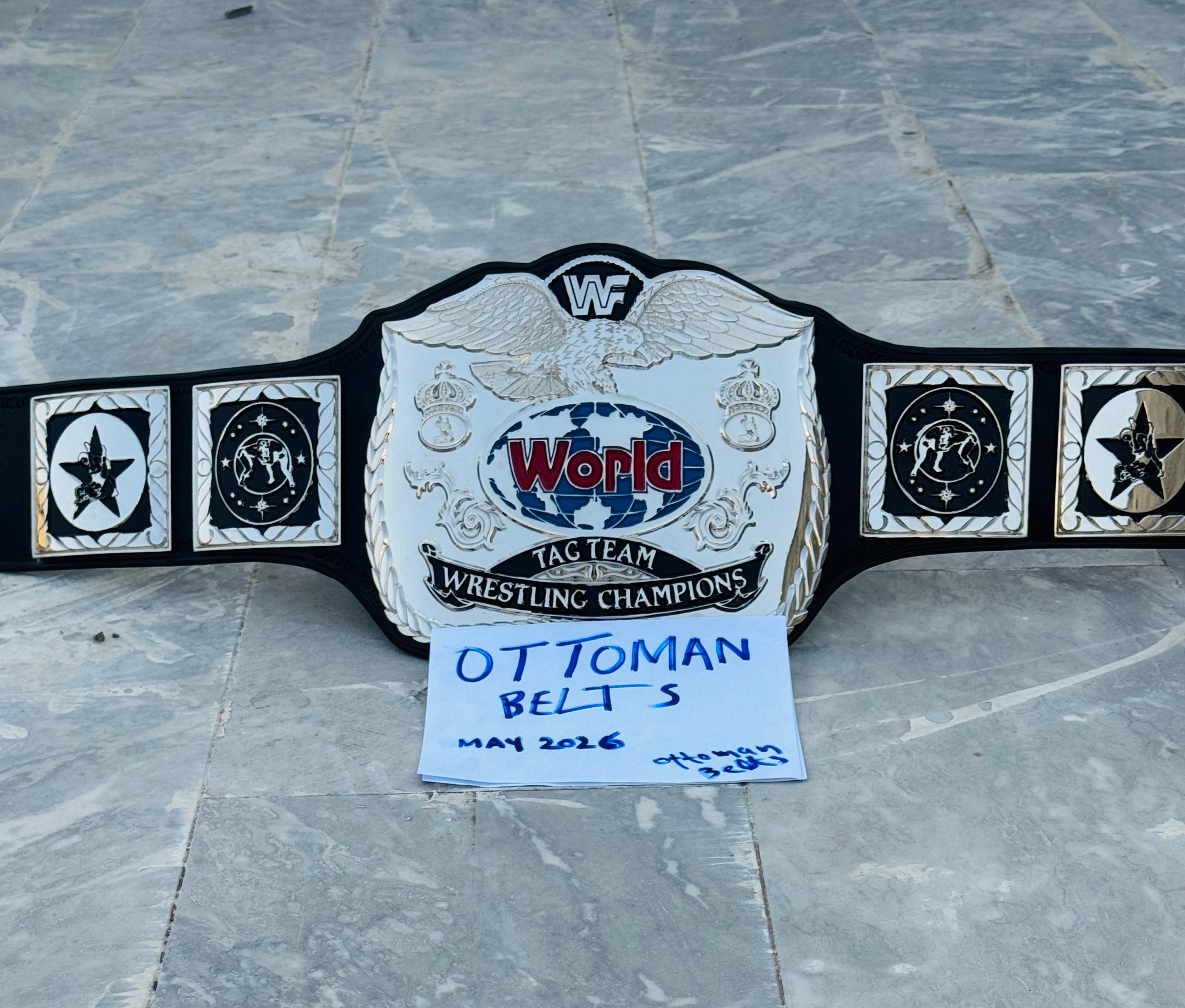 CNC HD WWF Old Tag Team Wrestling Championship belt Replica High Quality Deep Attaching
