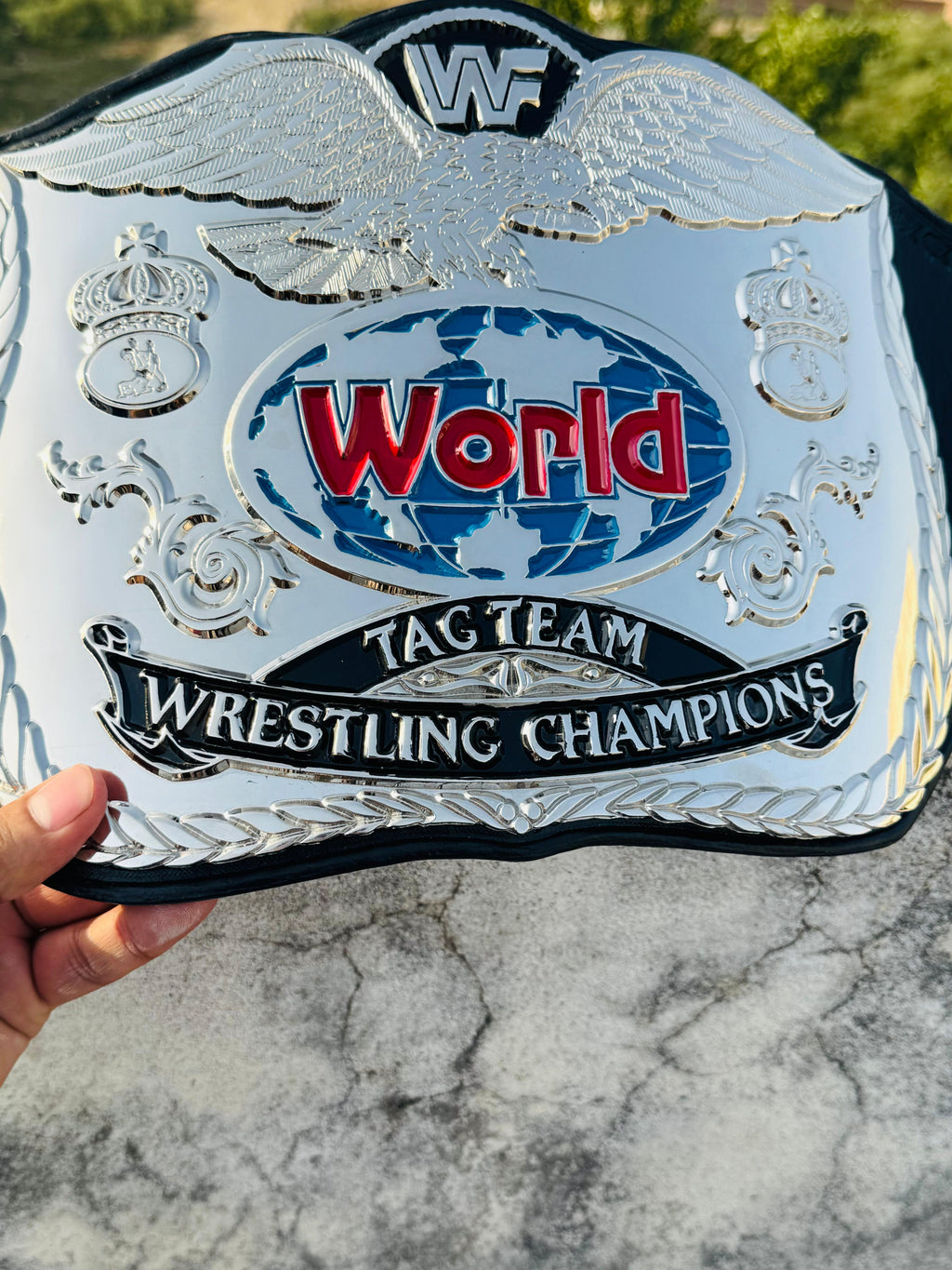 CNC HD WWF Old Tag Team Wrestling Championship belt Replica High Quality Deep Attaching