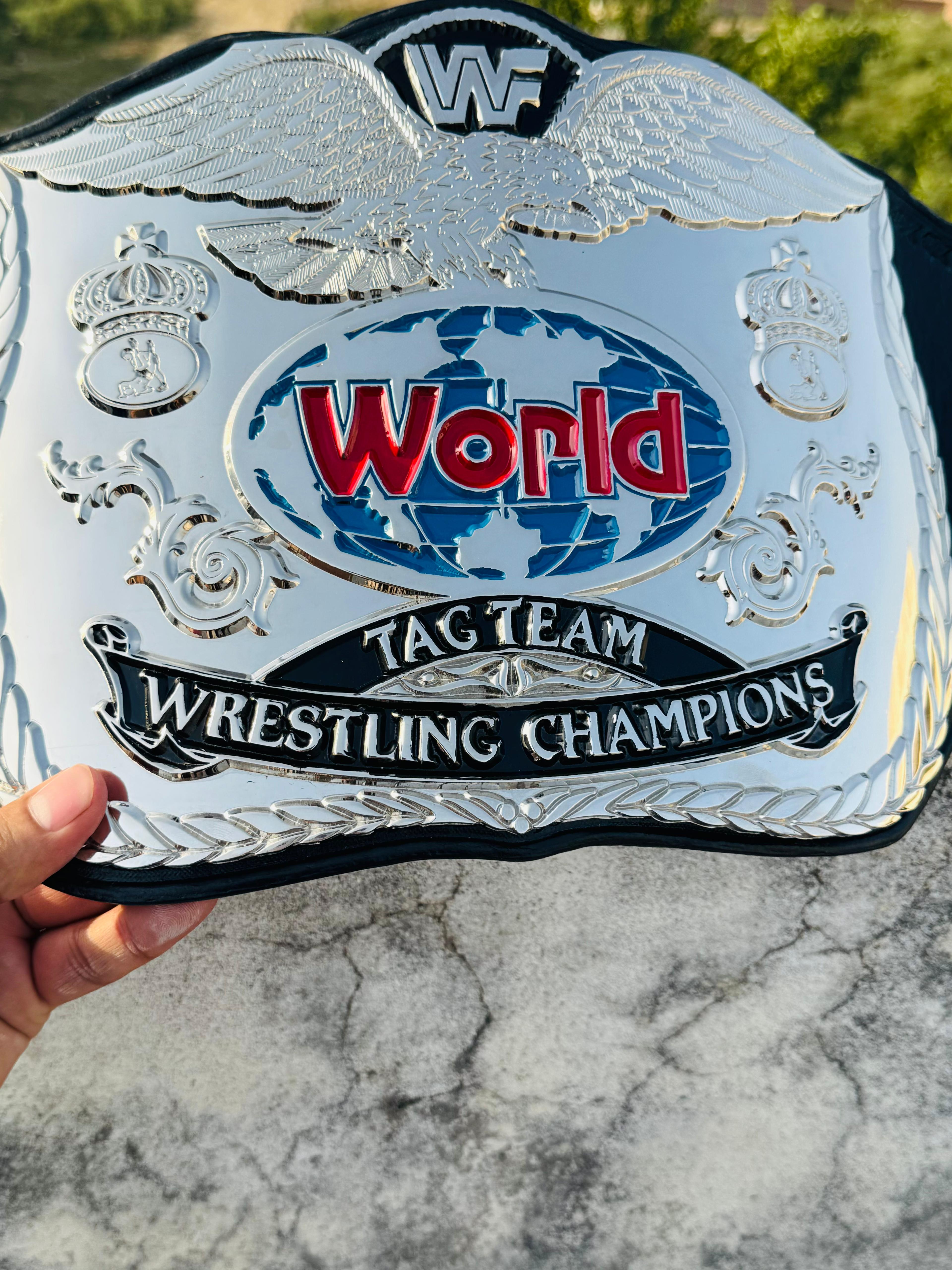 CNC HD WWF Old Tag Team Wrestling Championship belt Replica High Quality Deep Attaching