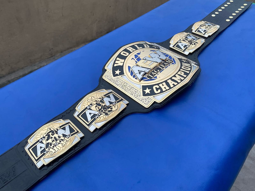 All Elite Wrestling AEW World Tag Team Championship Belt - Authentic Design AEW Role-Play, Wear, and Display Belt