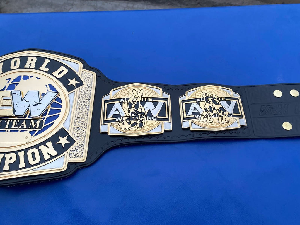 All Elite Wrestling AEW World Tag Team Championship Belt - Authentic Design AEW Role-Play, Wear, and Display Belt