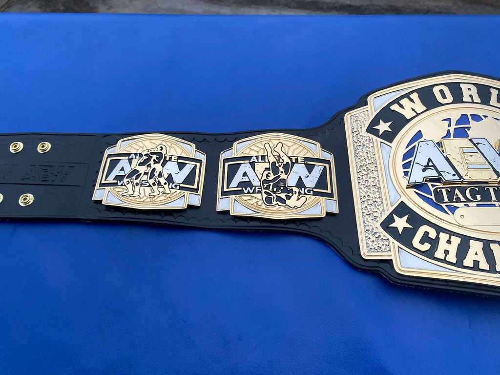 All Elite Wrestling AEW World Tag Team Championship Belt - Authentic Design AEW Role-Play, Wear, and Display Belt