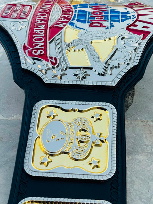 AWA World Tag Team Wrestling Championship Belt Adult Size 4mm Metal Plates CNC replica adults size