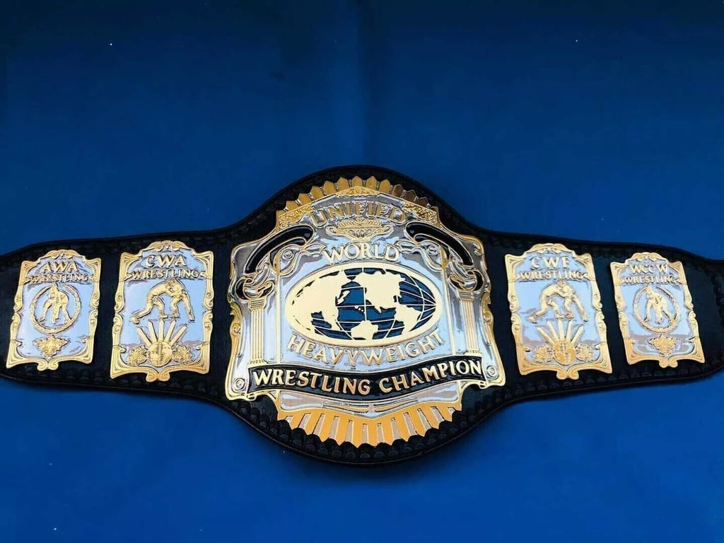 Unified World Heavyweight Wrestling Championship Belt | 4MM WCCW CWA CWF AWA Title Straps