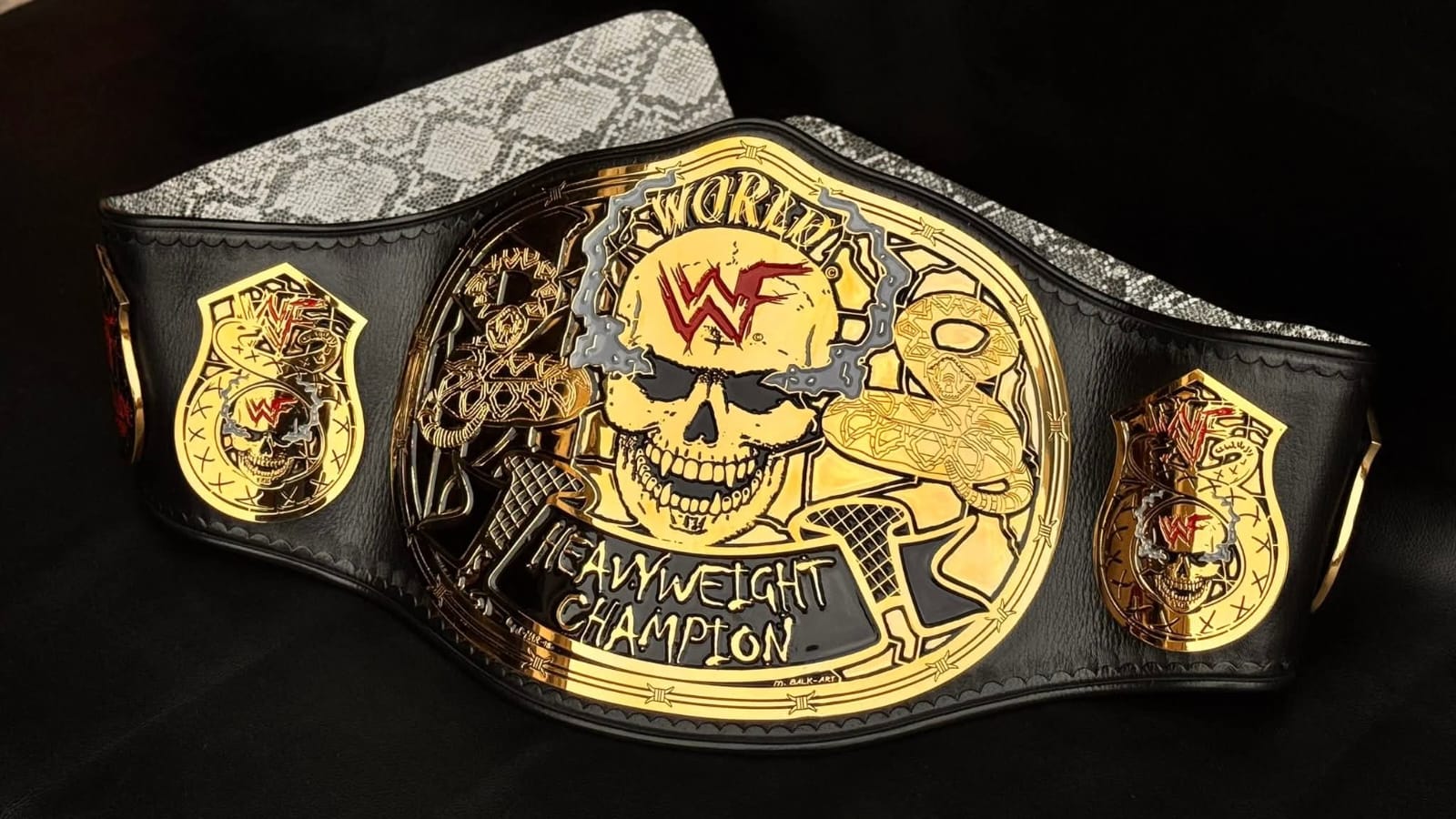 Premium CNC 3D Smoking Skull Championship Wrestling Belt Adults Size 4MM 24K Gold With Cowdie Leather Adults Size