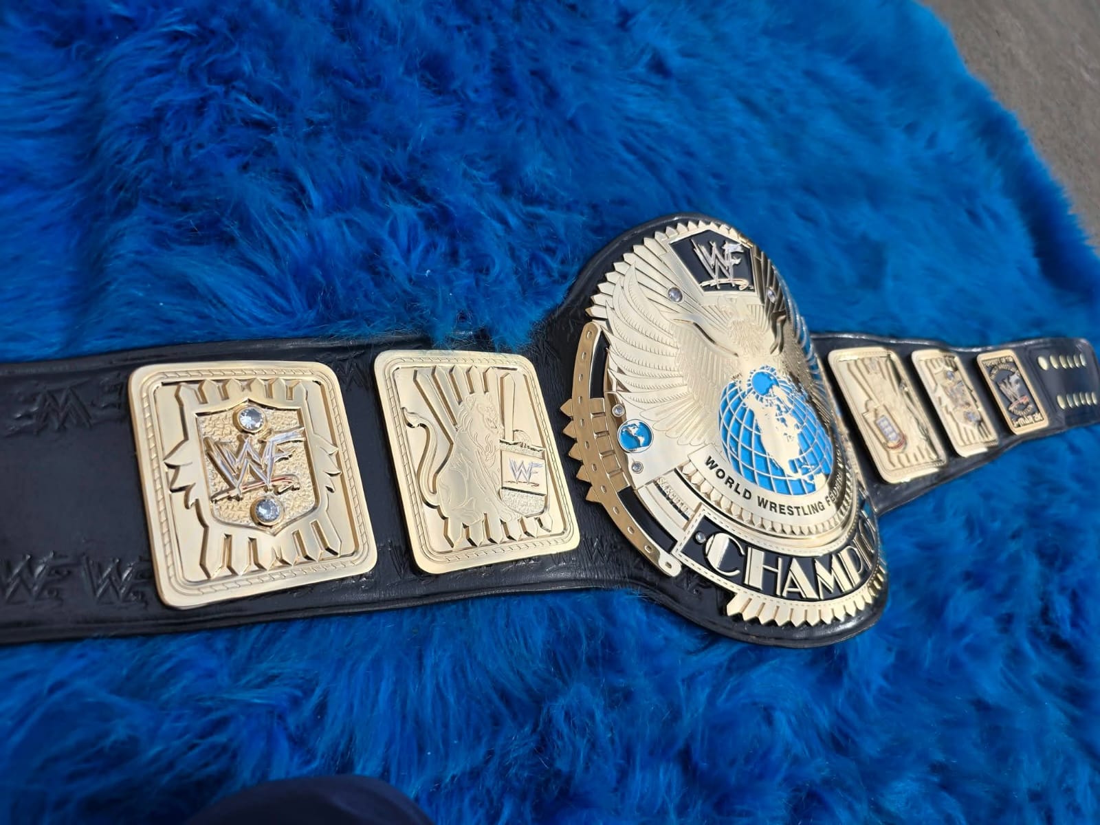 Premium CNC 3D Big Eagle Championship Wrestling Belt Adults Size 4MM 24k Gold Real Hand Made Leather
