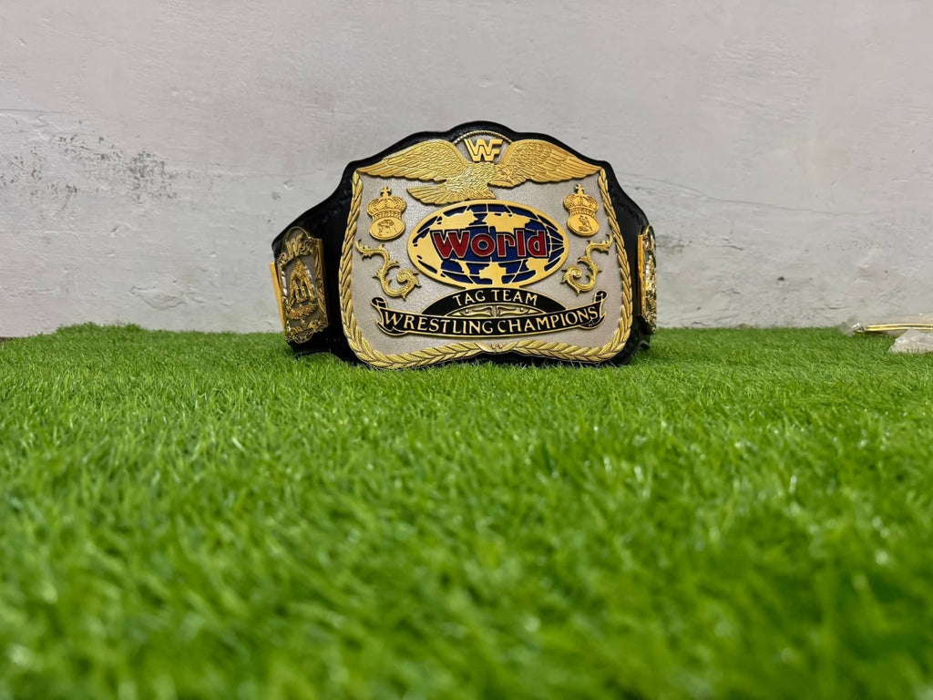Premium CNC 3D World Tag Team Championship Wrestling Belt Adults Size Hand Texture 24K Dual Plates Real Leather hand Tooling