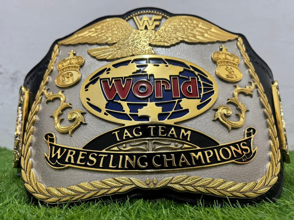 Premium CNC 3D World Tag Team Championship Wrestling Belt Adults Size Hand Texture 24K Dual Plates Real Leather hand Tooling