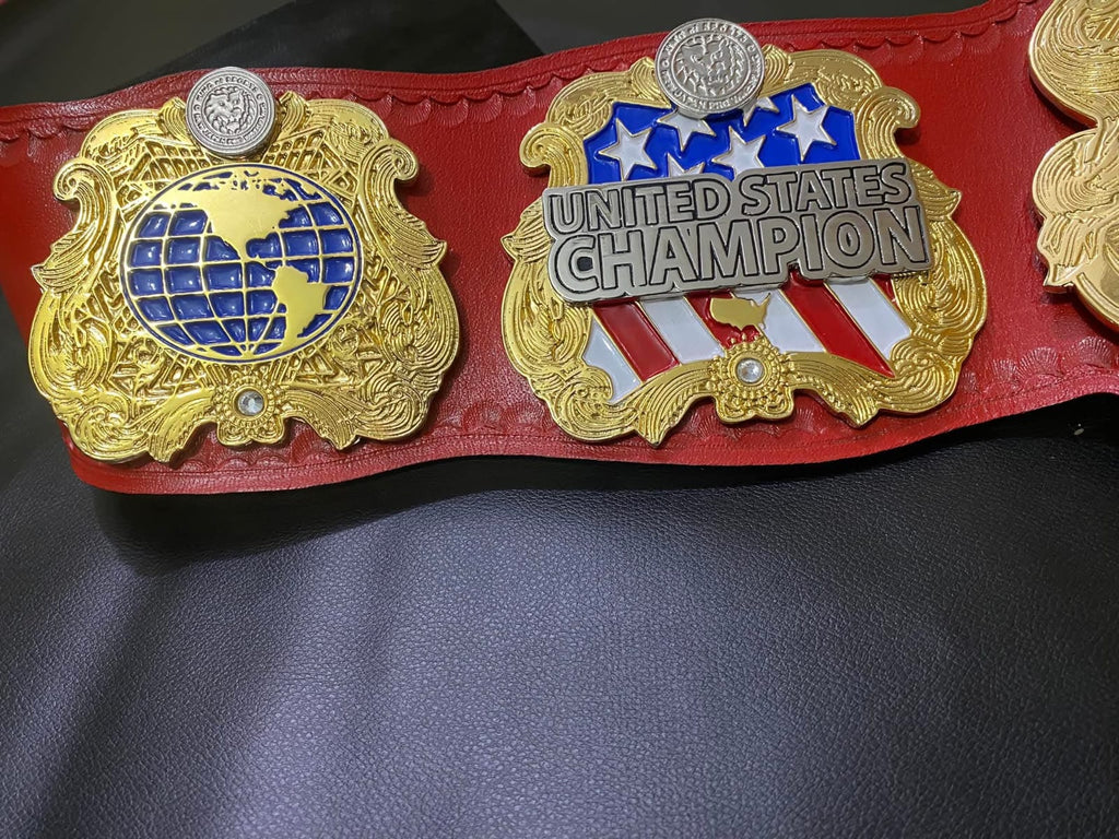 IWGP United State Championship Wrestling Replica Leather Belt Adult Size 4mm Zinc