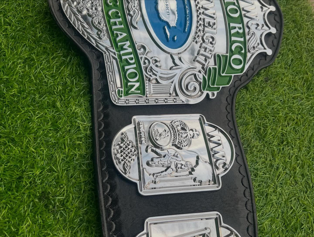 Premium CNC 3D WWC Puerto Rico Heavyweight Championship belt 4MM Adult Size Real Leather Hand Tooling