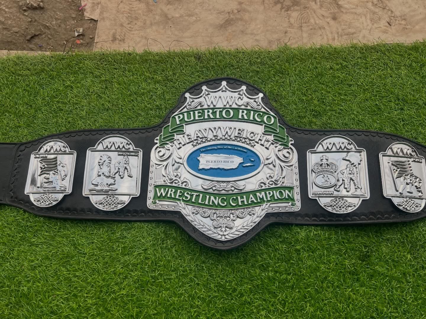 Premium CNC 3D WWC Puerto Rico Heavyweight Championship belt 4MM Adult Size Real Leather Hand Tooling