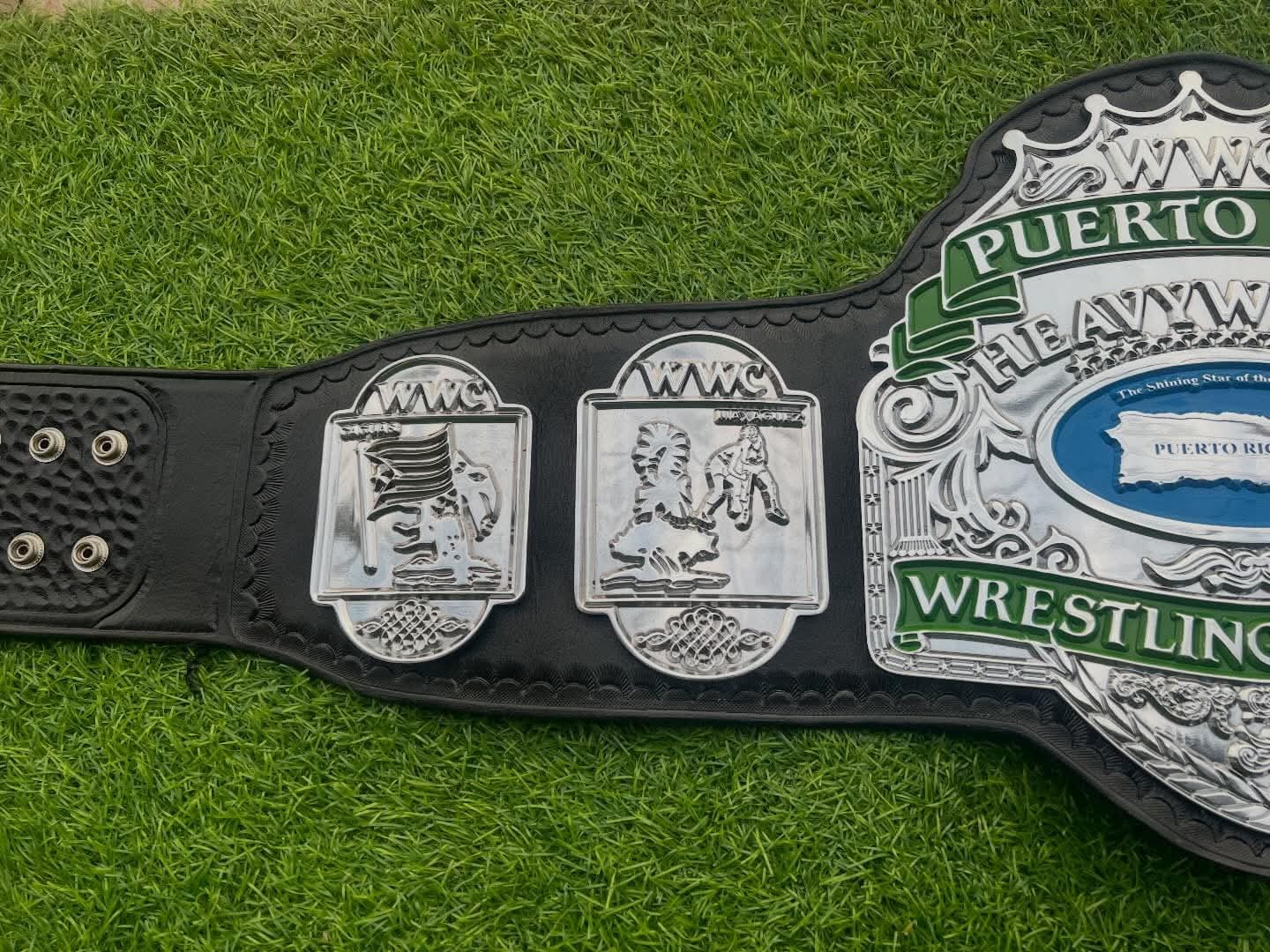 Premium CNC 3D WWC Puerto Rico Heavyweight Championship belt 4MM Adult Size Real Leather Hand Tooling