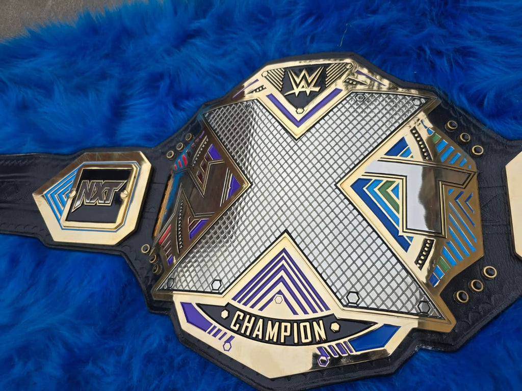 Premium CNC 3D NXT Championship Wrestling Belt Adults Size 4MM 24K Real Leather Hand Tooling