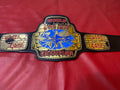 WCW World Hard Core Wrestling Belt 4mm zinc plates Real Leather Strap Replica Belt - Gold Plating - Genuine Leather