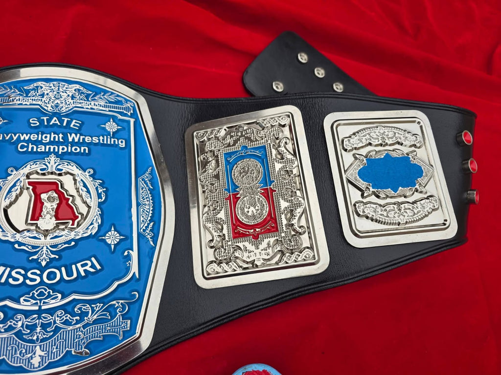 Premium CNC 3D NWA Missouri Heavyweight Championship Belt Adults Size Real Leather Hand Tooling