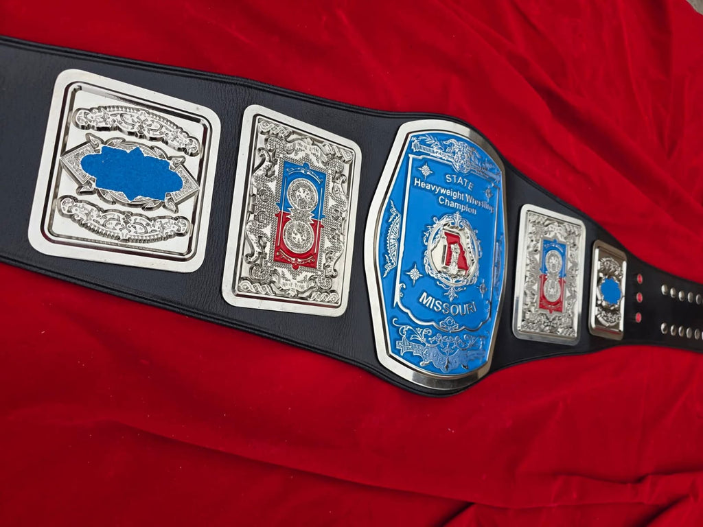 Premium CNC 3D NWA Missouri Heavyweight Championship Belt Adults Size Real Leather Hand Tooling
