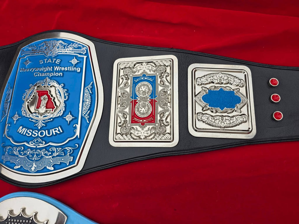 Premium CNC 3D NWA Missouri Heavyweight Championship Belt Adults Size Real Leather Hand Tooling