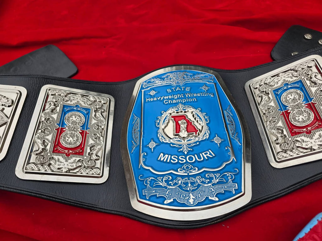 Premium CNC 3D NWA Missouri Heavyweight Championship Belt Adults Size Real Leather Hand Tooling