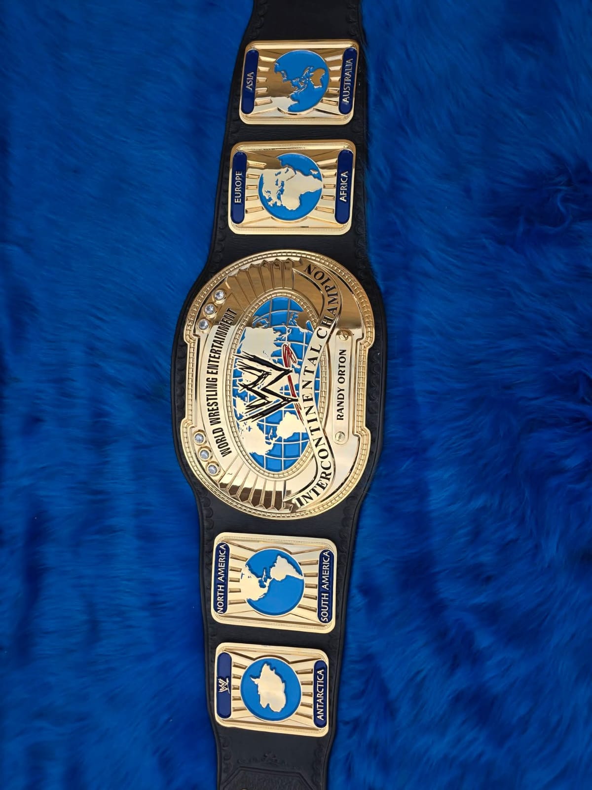 Premium CNC 3D Oval Intercontinental Championship Wrestling Belt Adults Size Real Leather Hand Tooling