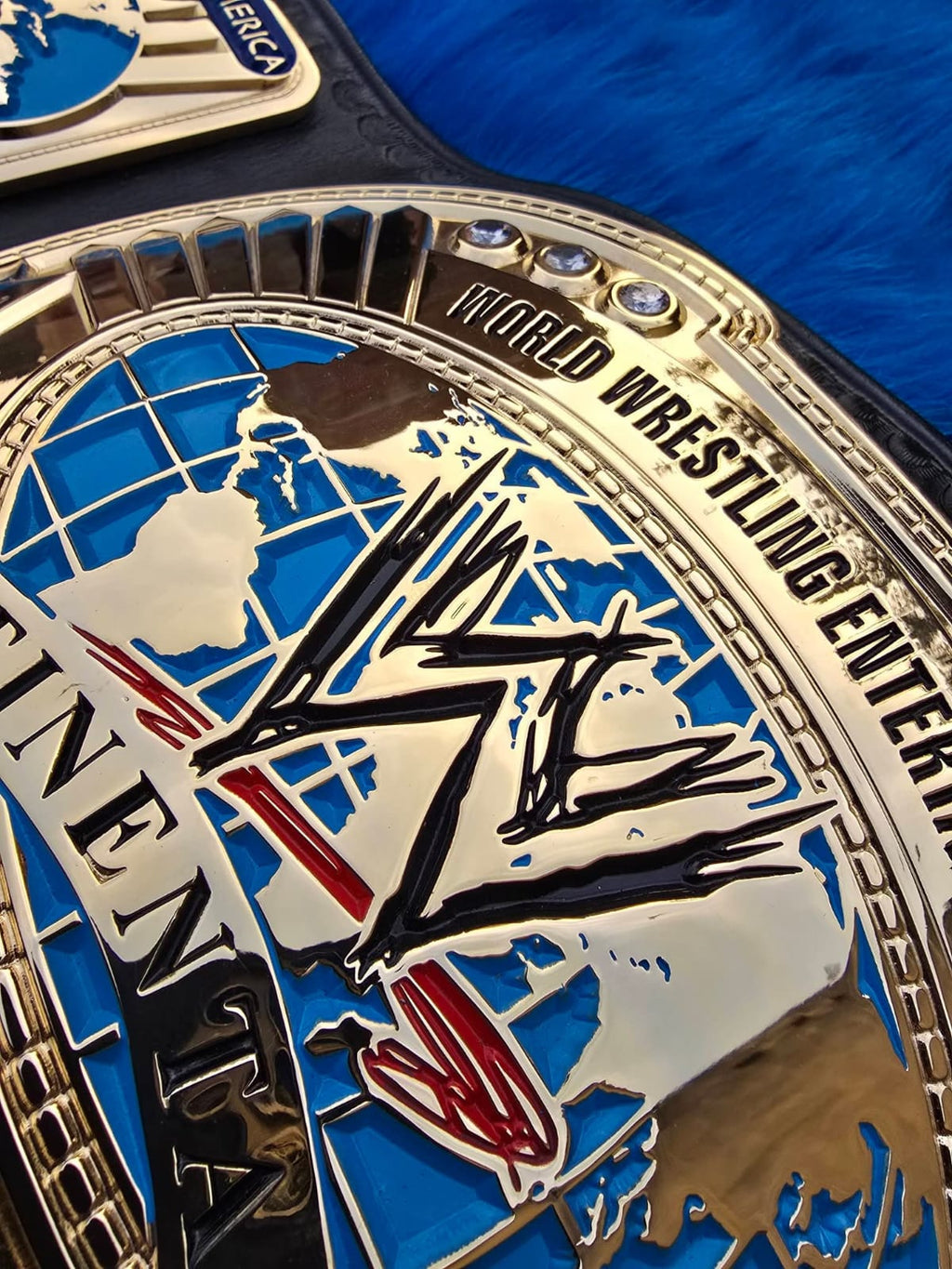 Premium CNC 3D Oval Intercontinental Championship Wrestling Belt Adults Size Real Leather Hand Tooling