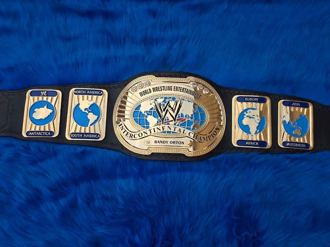 Premium CNC 3D Oval Intercontinental Championship Wrestling Belt Adults Size Real Leather Hand Tooling