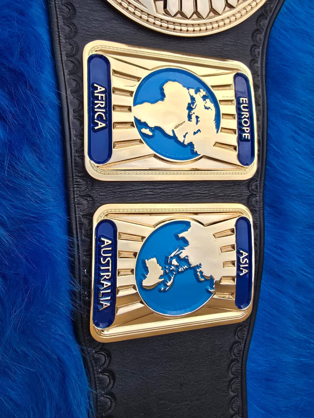 Premium CNC 3D Oval Intercontinental Championship Wrestling Belt Adults Size Real Leather Hand Tooling