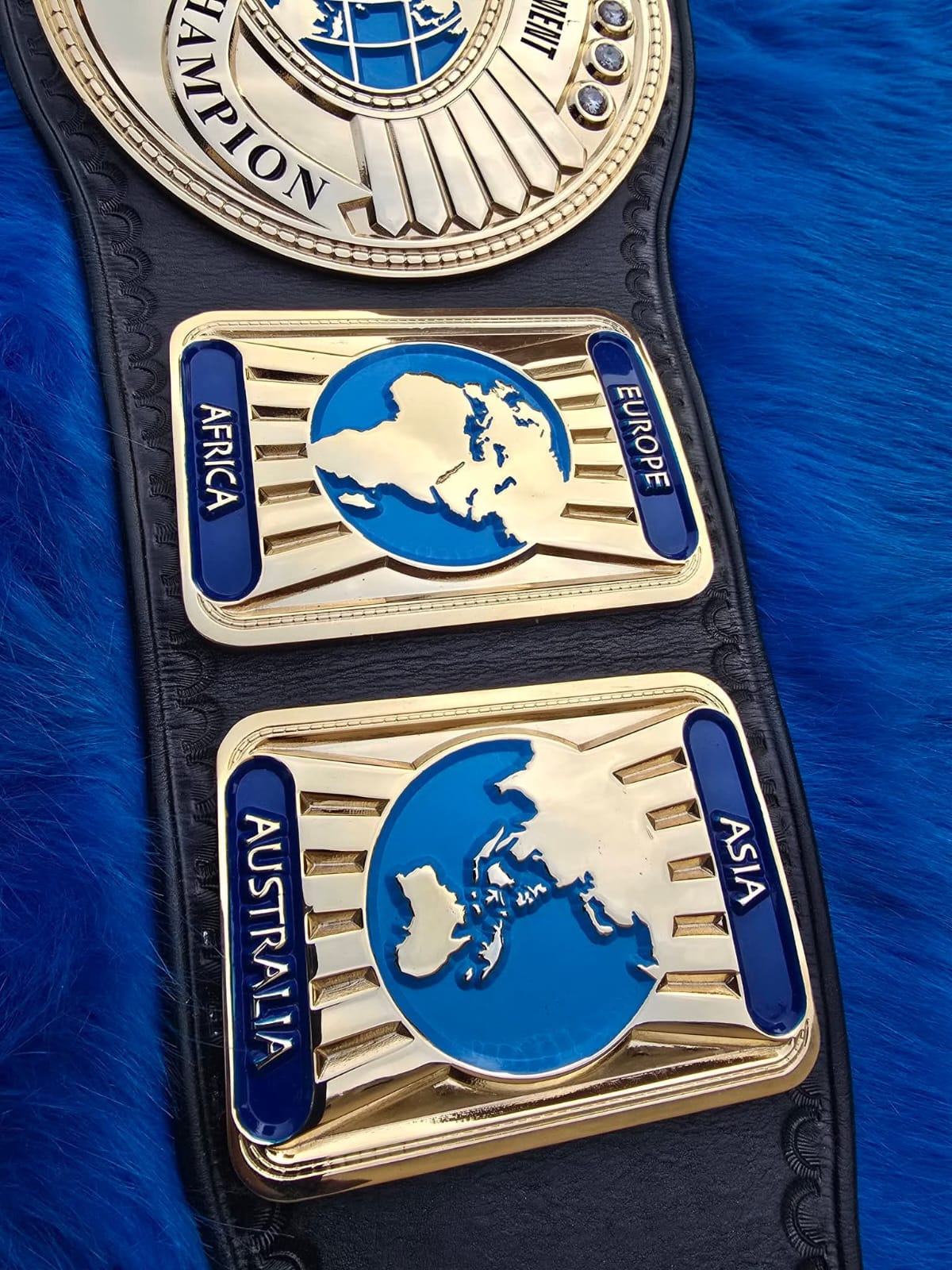 Premium CNC 3D Oval Intercontinental Championship Wrestling Belt Adults Size Real Leather Hand Tooling