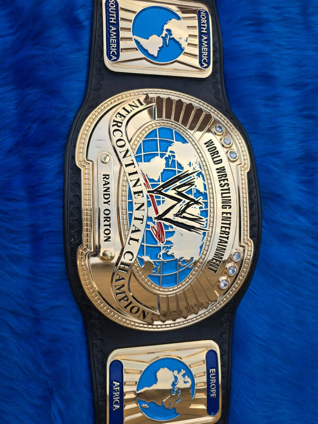 Premium CNC 3D Oval Intercontinental Championship Wrestling Belt Adults Size Real Leather Hand Tooling