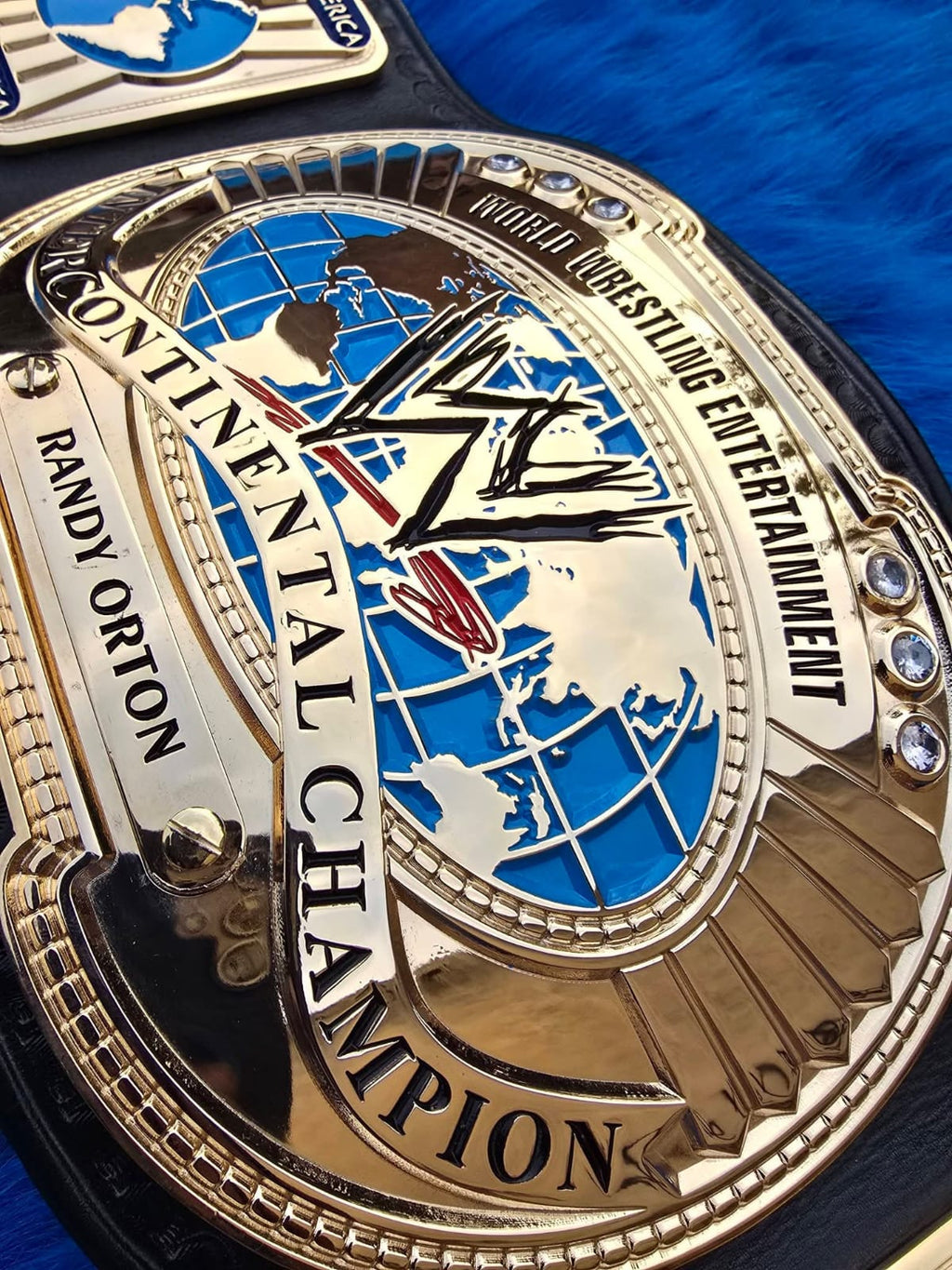 Premium CNC 3D Oval Intercontinental Championship Wrestling Belt Adults Size Real Leather Hand Tooling