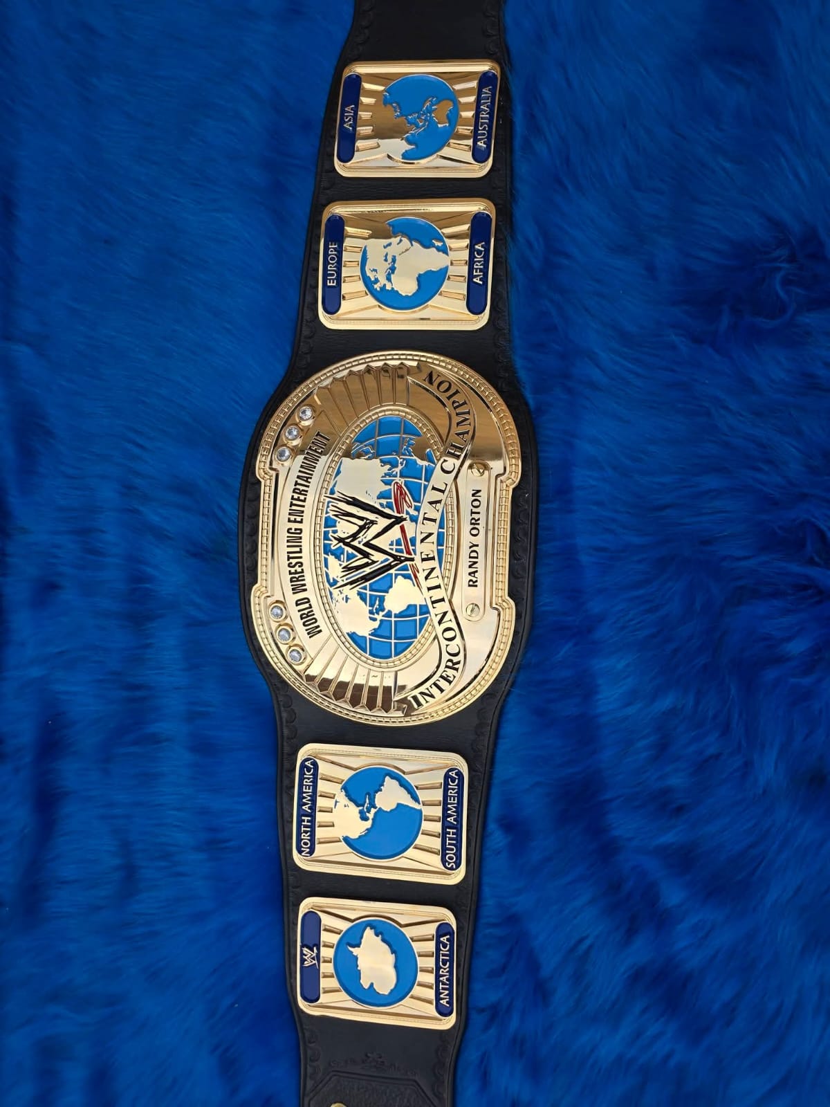 Premium CNC 3D Oval Intercontinental Championship Wrestling Belt Adults Size Real Leather Hand Tooling