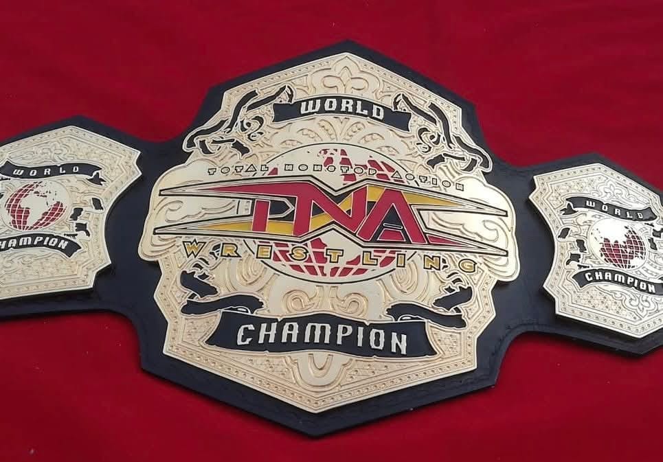 TNA International World Championship Replica | 4mm Zinc - 24k Gold– Black Leather Straps