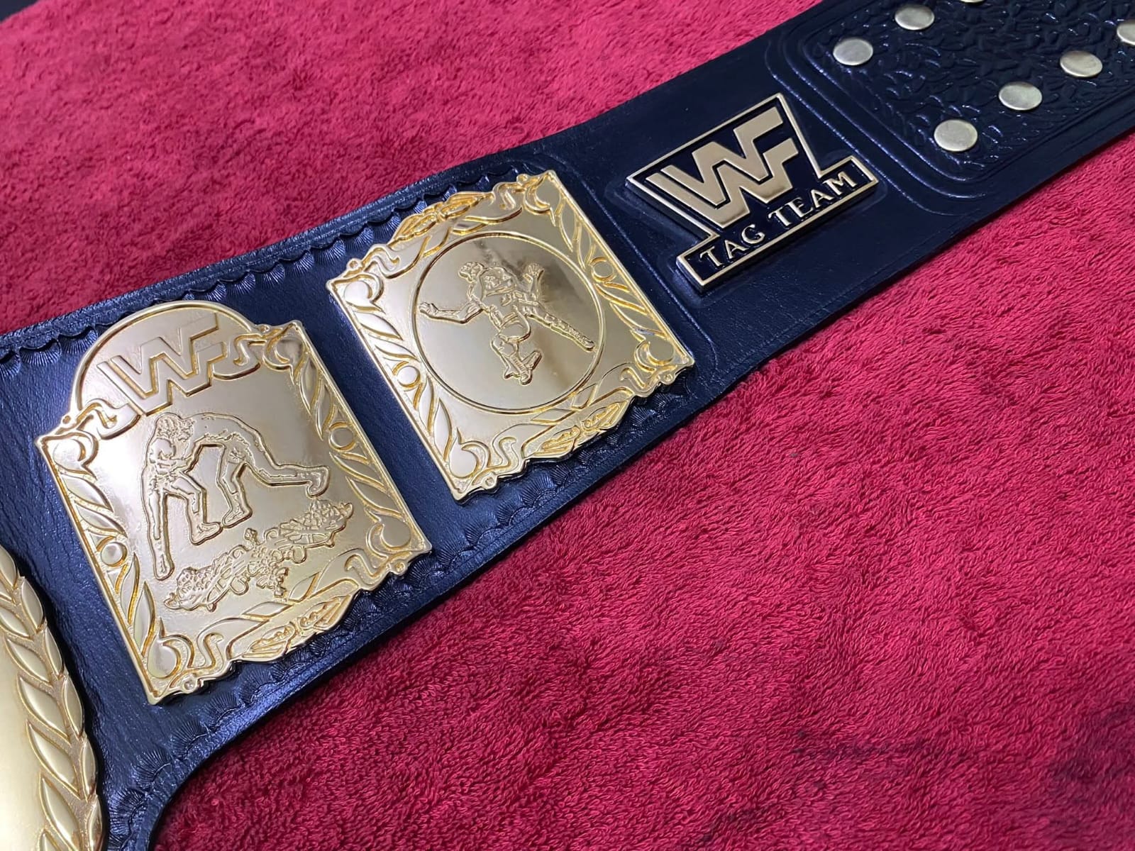 Wwf World Tag Team Wrestling Replica Championship Belt, Adult Size, 4mm Zinc, 50" Length