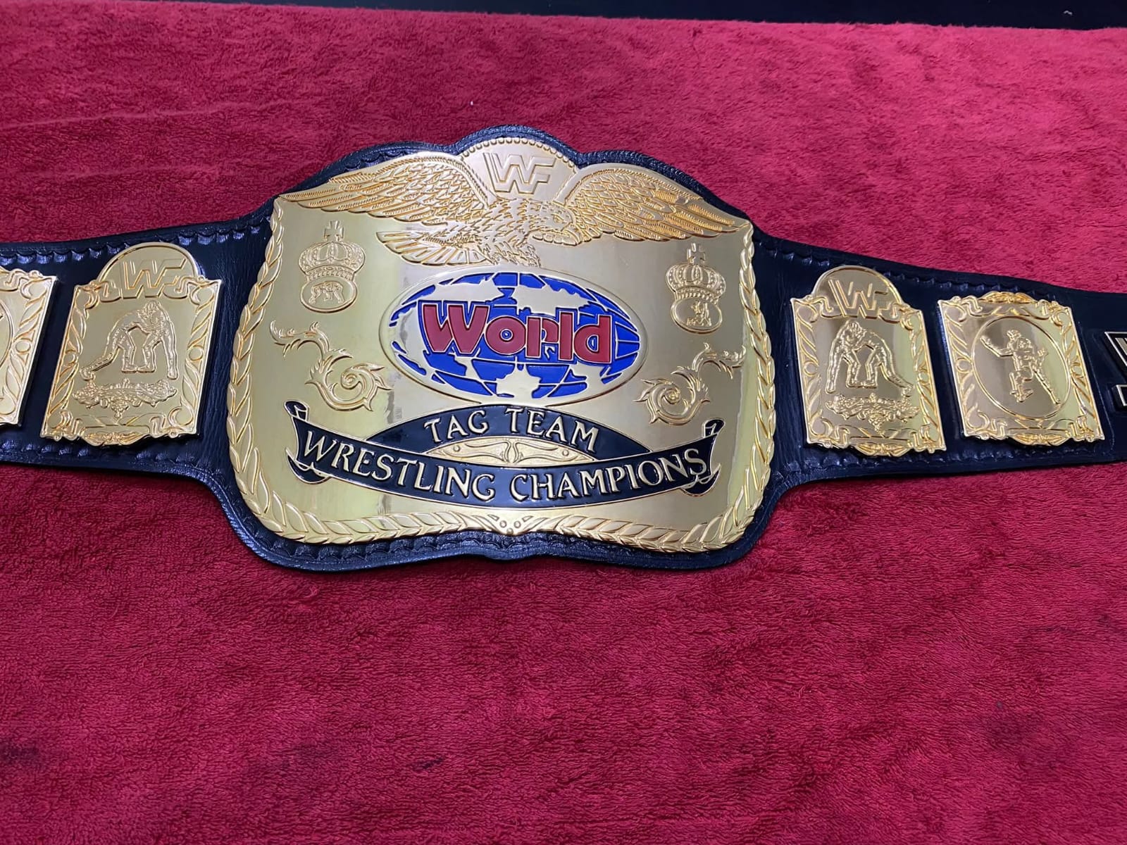 Wwf World Tag Team Wrestling Replica Championship Belt, Adult Size, 4mm Zinc, 50" Length