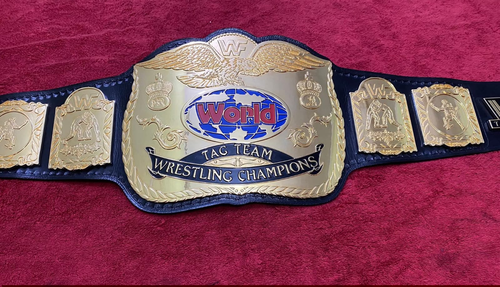 Wwf World Tag Team Wrestling Replica Championship Belt, Adult Size, 4mm Zinc, 50" Length