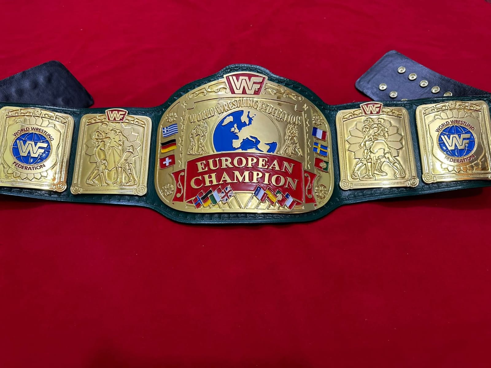 WWF European Wrestling Championship Belt – 4MM Zinc Gold Plated Replica